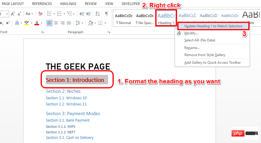 How to automatically add a Table of Contents to a Microsoft Word document