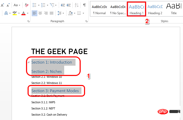 How to automatically add a Table of Contents to a Microsoft Word document