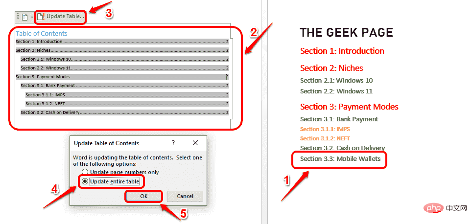 How to automatically add a Table of Contents to a Microsoft Word document