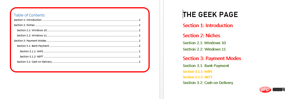 How to automatically add a Table of Contents to a Microsoft Word document