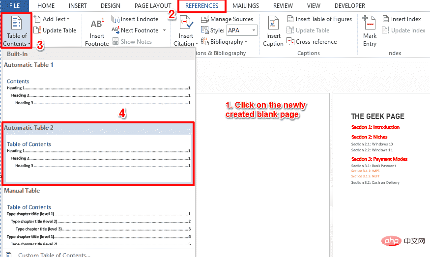 So fügen Sie einem Microsoft Word-Dokument automatisch ein „Inhaltsverzeichnis“ hinzu