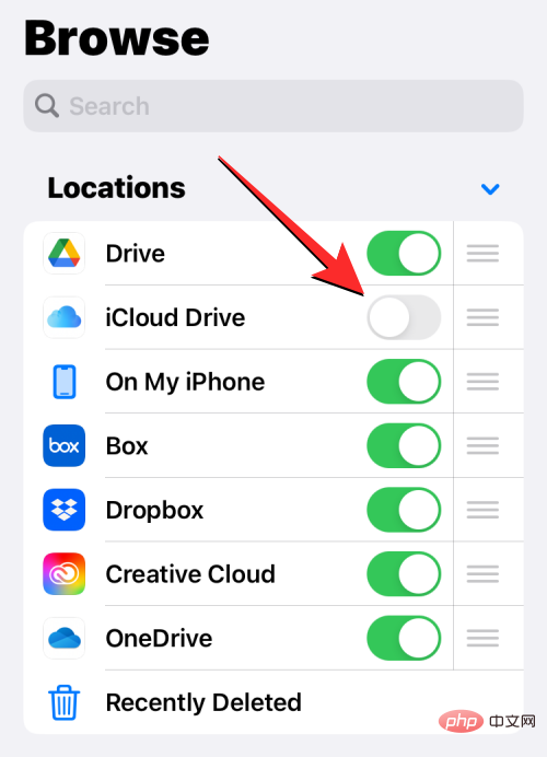 Cara menambah Google Drive, OneDrive dan DropBox pada apl Fail pada iPhone