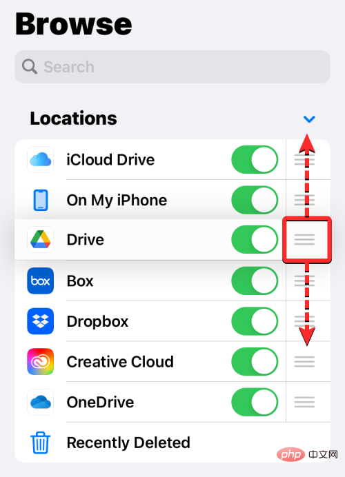 Cara menambah Google Drive, OneDrive dan DropBox pada apl Fail pada iPhone