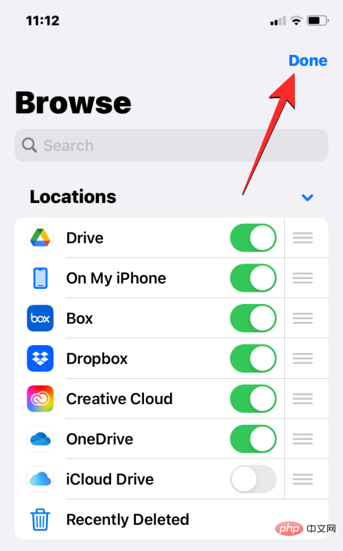 Cara menambah Google Drive, OneDrive dan DropBox pada apl Fail pada iPhone