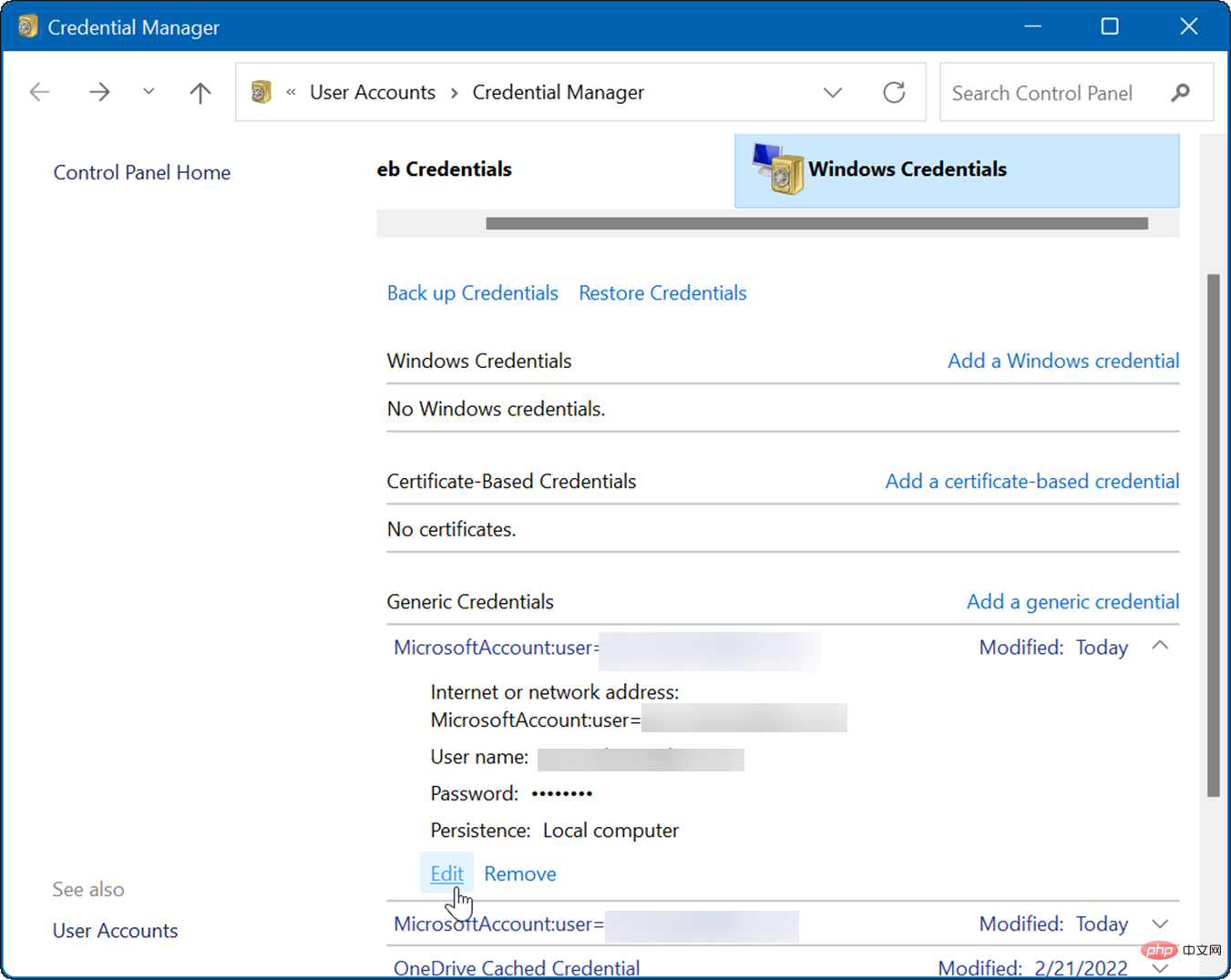 How to use Credential Manager on Windows 11