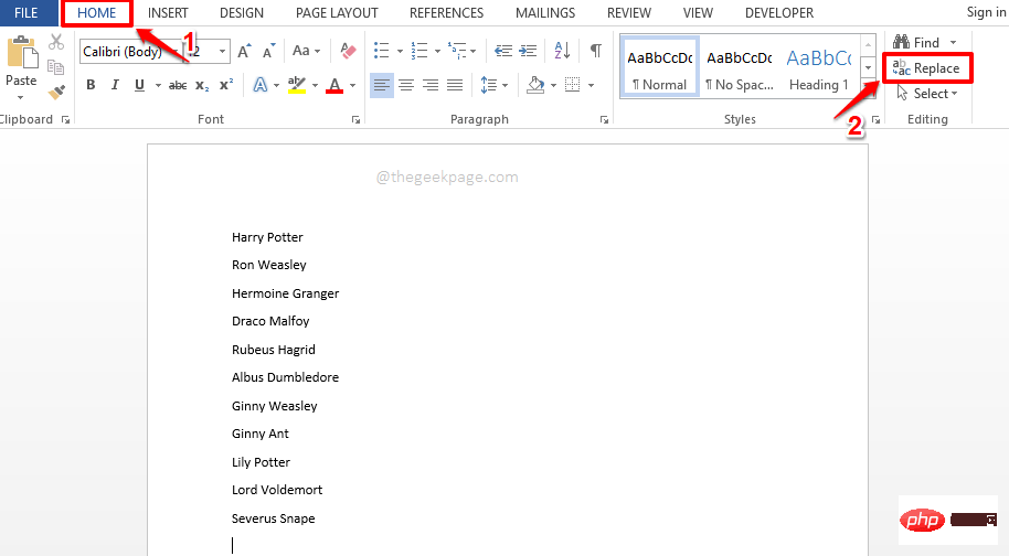 So sortieren Sie eine Namensliste alphabetisch nach Vor- und Nachnamen in MS Word