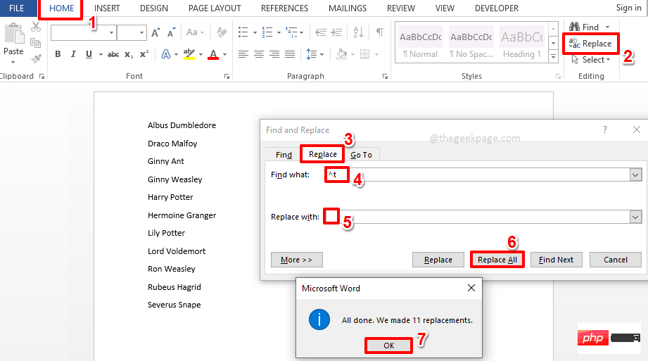 So sortieren Sie eine Namensliste alphabetisch nach Vor- und Nachnamen in MS Word