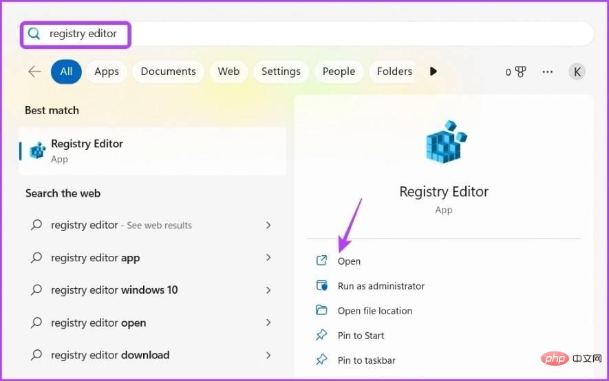 How to open the Registry Editor on Windows 11