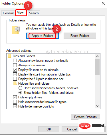 How to set a default folder view for all folders in Windows 10