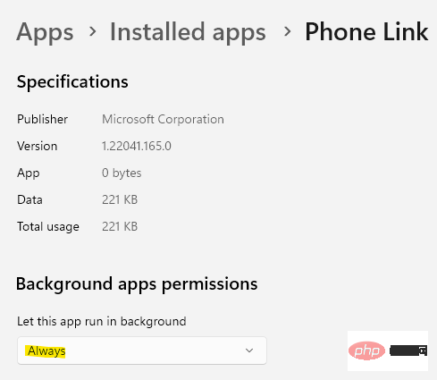 L'application Phone Link ne fonctionne pas ou ne s'ouvre pas sous Windows 11