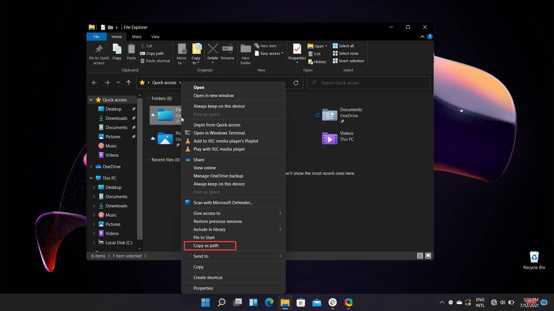 Cara mudah menyalin mana-mana alamat direktori pada Windows 11