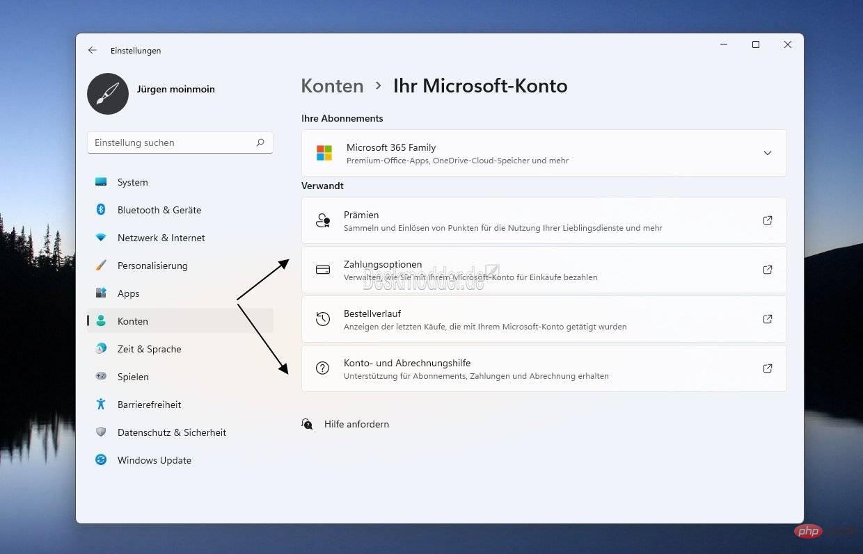 Sie können Ihre Microsoft- und Office-Konten jetzt in den Windows 11-Einstellungen verwalten