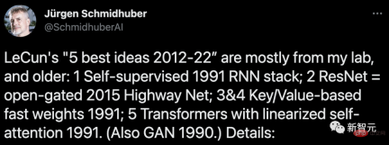 The father of LSTM once again challenged LeCun: Your five points of 'innovation' were all copied from me! But unfortunately, 'I can't read it back'