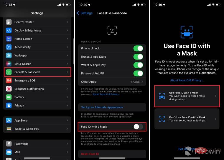 如何在 iPhone 上使用带面具的面容 ID 进行 Apple Pay