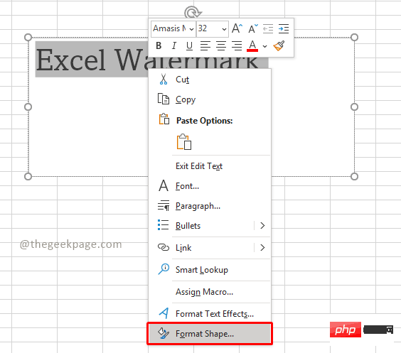 如何在 Microsoft Excel 中插入水印