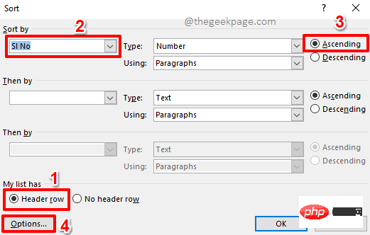 So sortieren Sie Inhalte in einer Microsoft Word-Tabelle