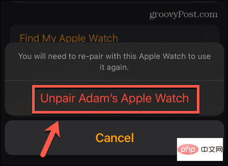 Apple Watch를 연결 해제하는 방법