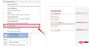 如何列印不含註釋的 Word 文檔
