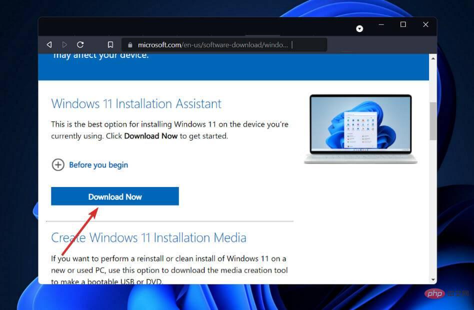 Comment mettre à niveau vers Windows 11 à l'aide de l'assistant d'installation