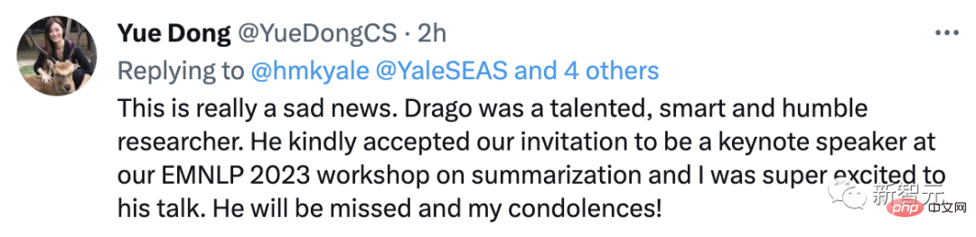 Dragomir Radev, a top NLP expert and Yale University computer professor, passed away at the age of 54, and Chinese students expressed their condolences.
