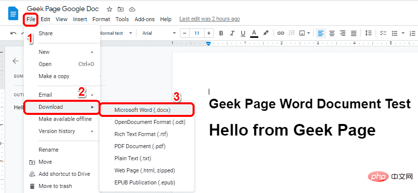 So konvertieren Sie Google Doc-Dateien in MS Word-Dateien und umgekehrt