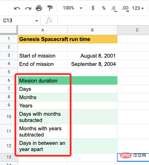 How to calculate the difference between dates on Google Sheets