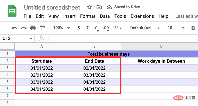 So berechnen Sie die Differenz zwischen Datumsangaben in Google Sheets