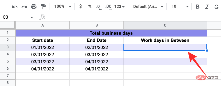 So berechnen Sie die Differenz zwischen Datumsangaben in Google Sheets