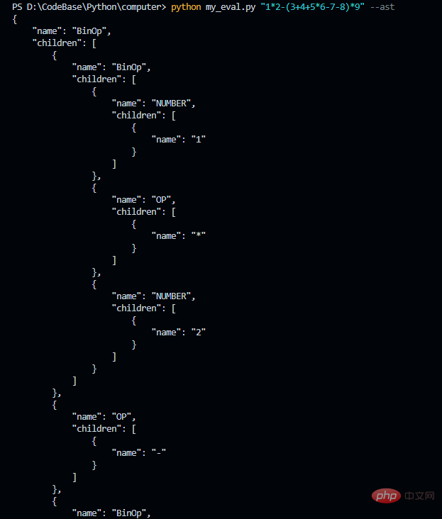 Using Python to implement a simple four arithmetic interpreter