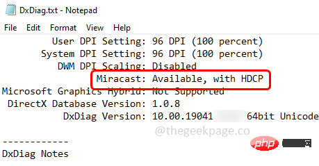 修复：Windows 10 / 11 中的此设备问题不支持 Miracast