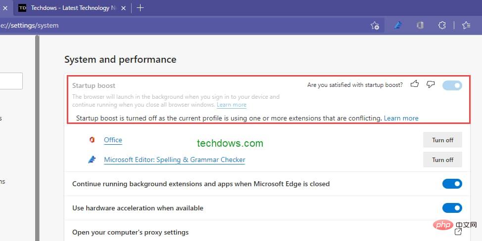 修复 Microsoft Edge 的启动加速因扩展冲突而关闭