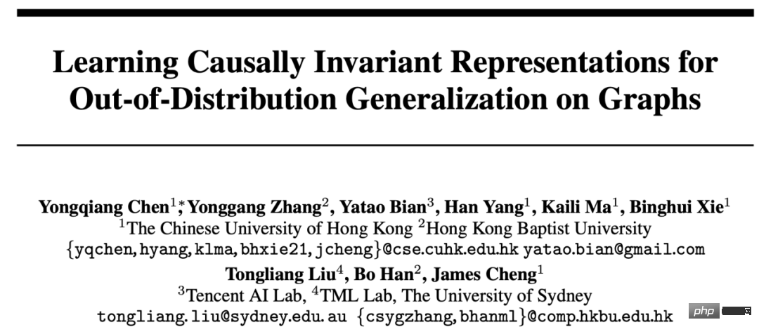 La méthode dapprentissage de la représentation causale proposée par Hong Kong et al. vise le problème de généralisation externe de la distribution de données orthographiques complexes.