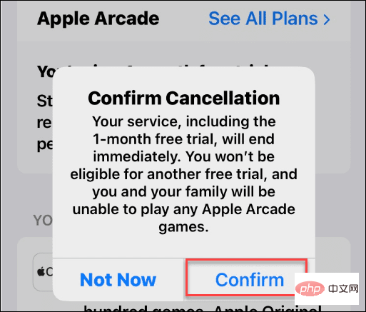 如何取消 Apple Arcade
