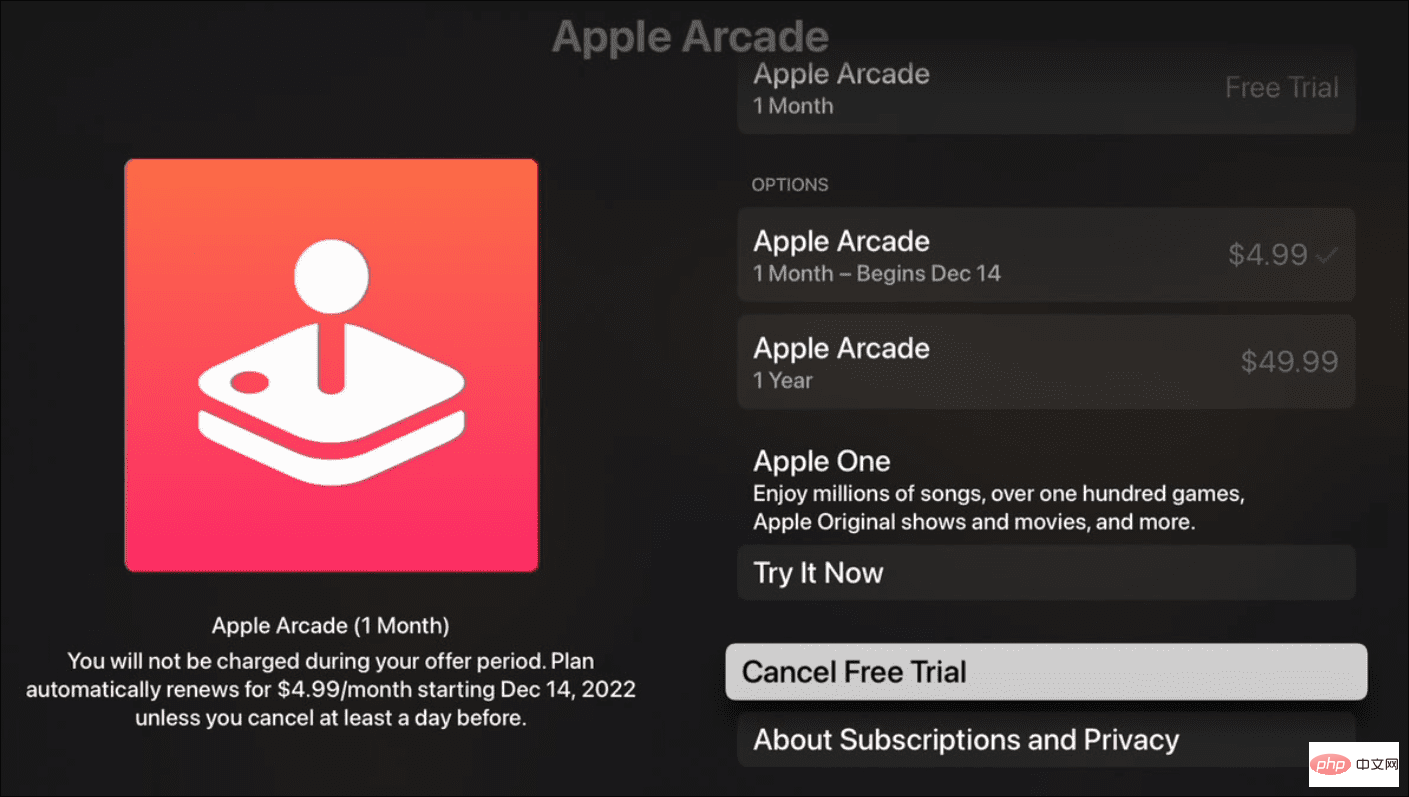 如何取消 Apple Arcade