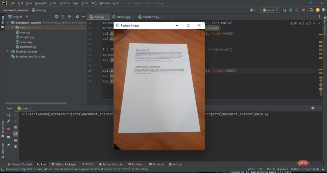 How to build a document scanner in Python?