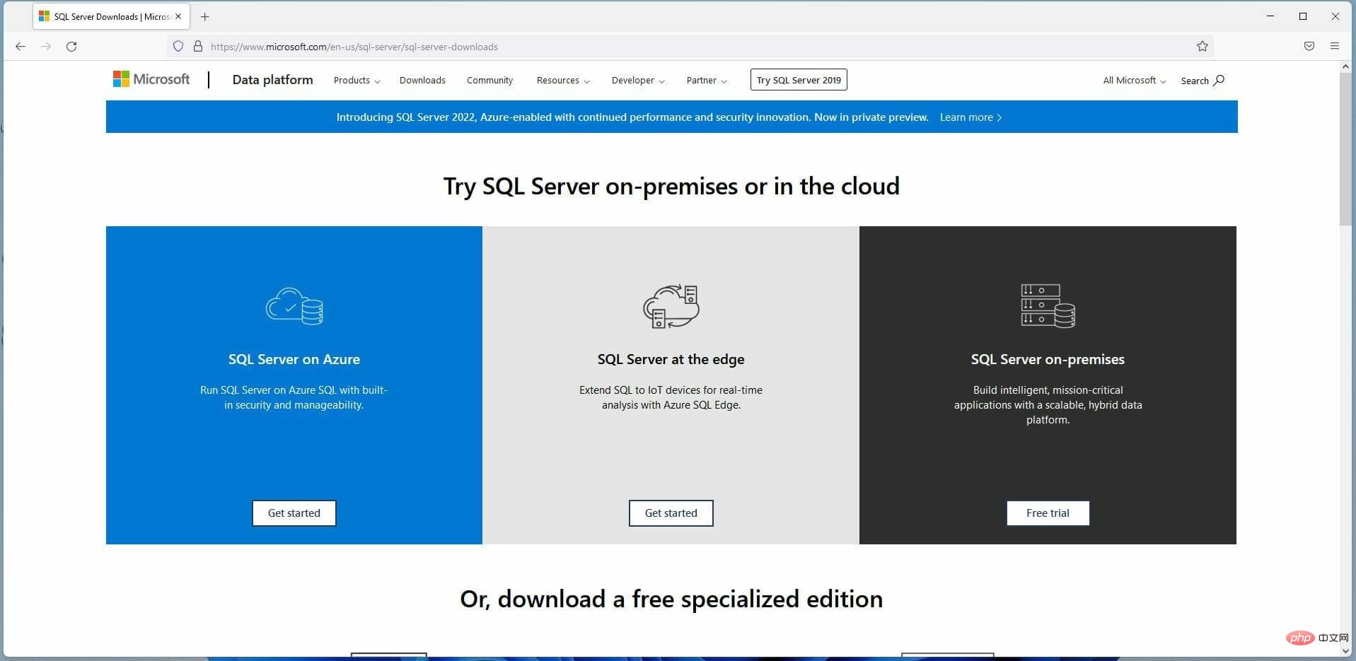 在 Windows 11 上下载并安装 Microsoft SQL Server 2019