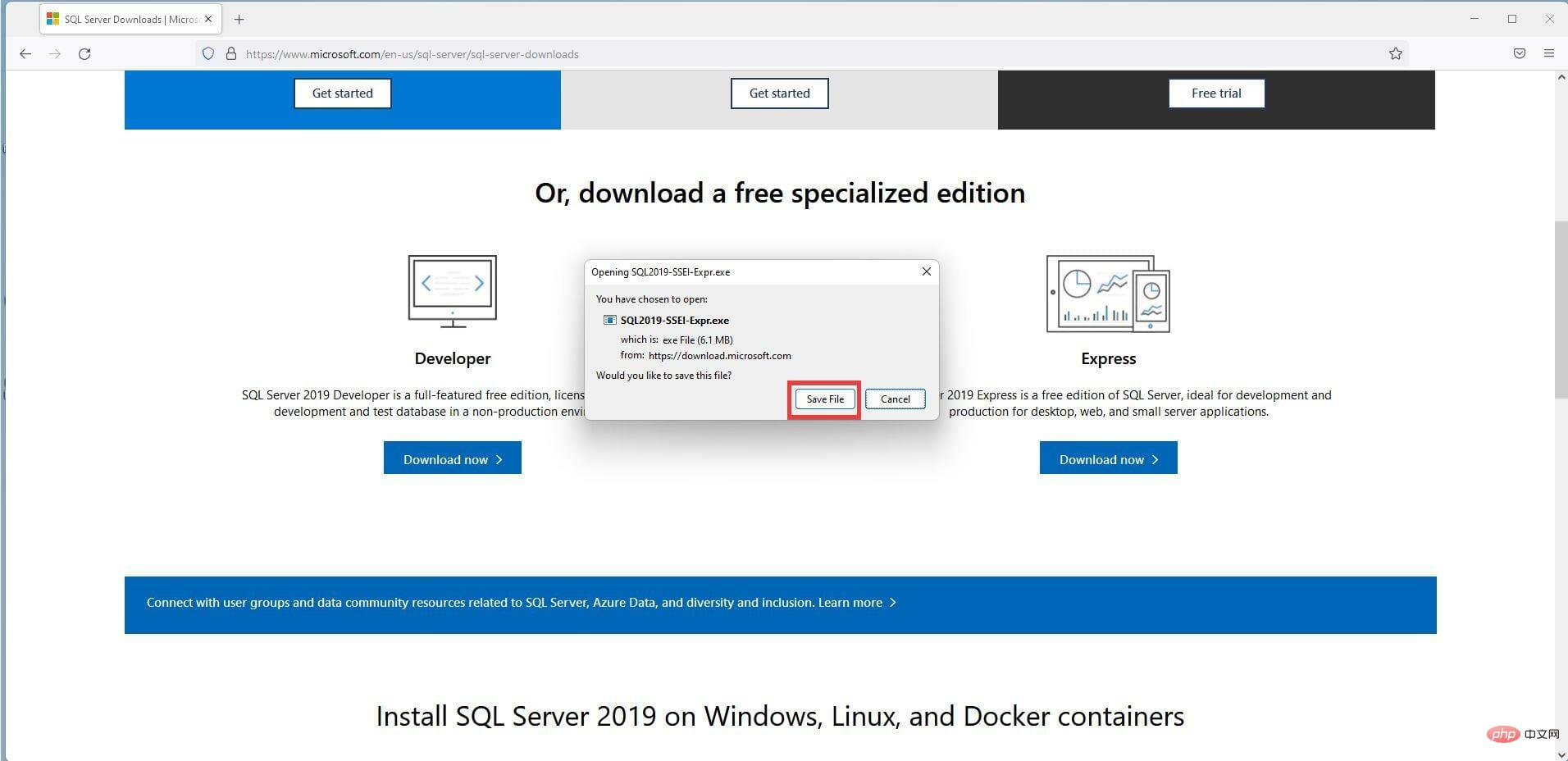 在 Windows 11 上下载并安装 Microsoft SQL Server 2019