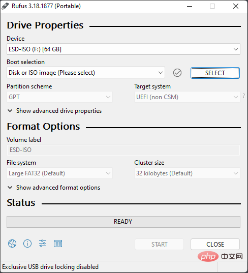 修复：在 Windows 11 上格式化时出现 Rufus 错误