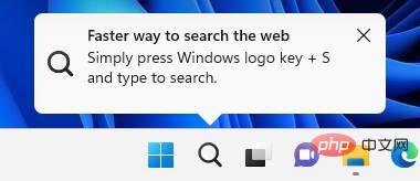 Windows 11 Insider Preview Build 25236 显示有关如何使用 Windows Search 的提示