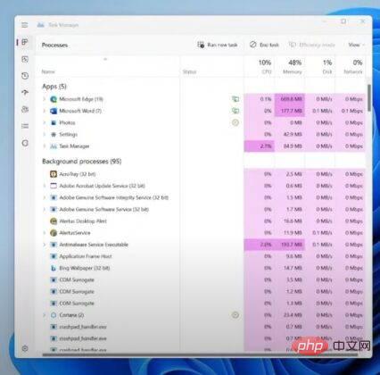 微软为 Windows 11 推出了一个新的彩色任务管理器