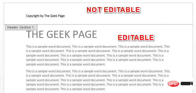 如何防止编辑 Word 文档的页眉/页脚