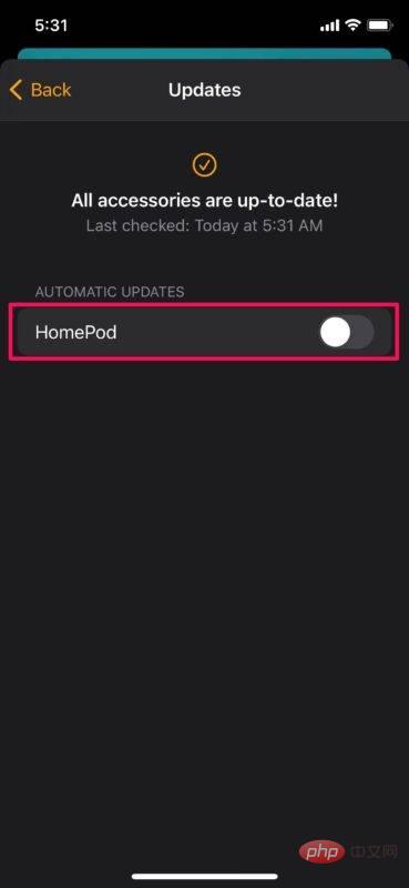 如何在 HomePod Mini 上禁用自动更新