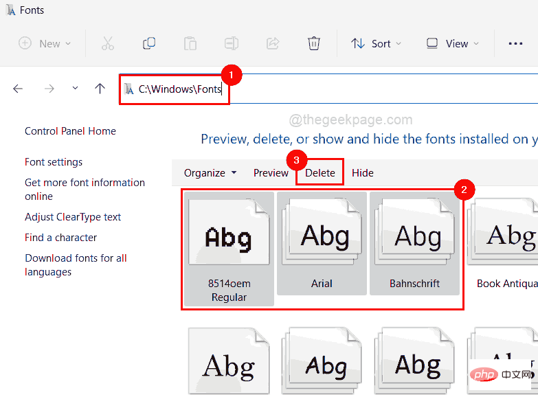 如何在 Windows 11 中卸载字体