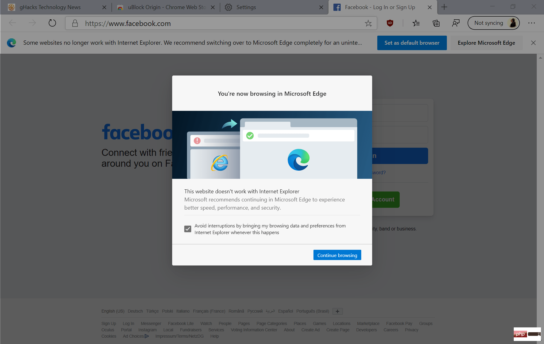 微软：请在下个月失去支持前停止使用 Internet Explorer