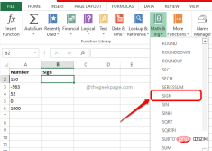 How to use the SIGN function in Excel to determine the sign of a value
