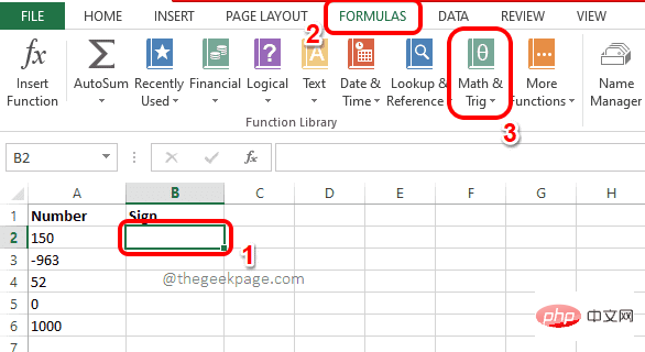 Cara menggunakan fungsi SIGN dalam Excel untuk menentukan tanda sesuatu nilai