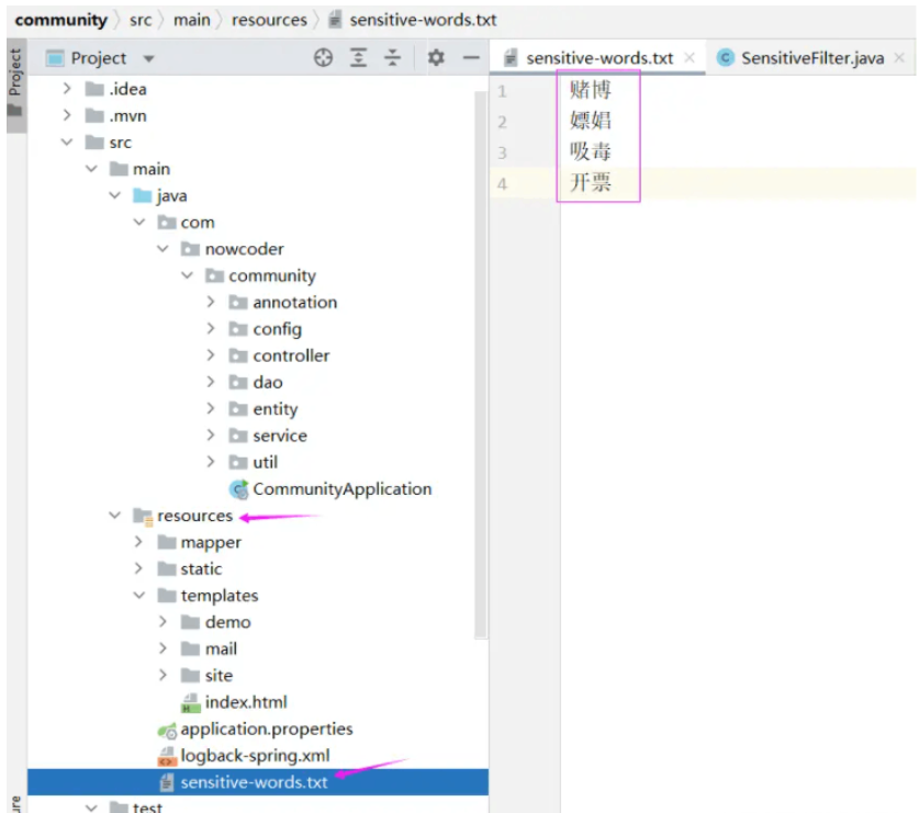 Comment SpringBoot implémente le filtrage des mots sensibles