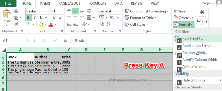 Cara melaraskan baris dan lajur secara automatik berdasarkan saiz data dalam Excel