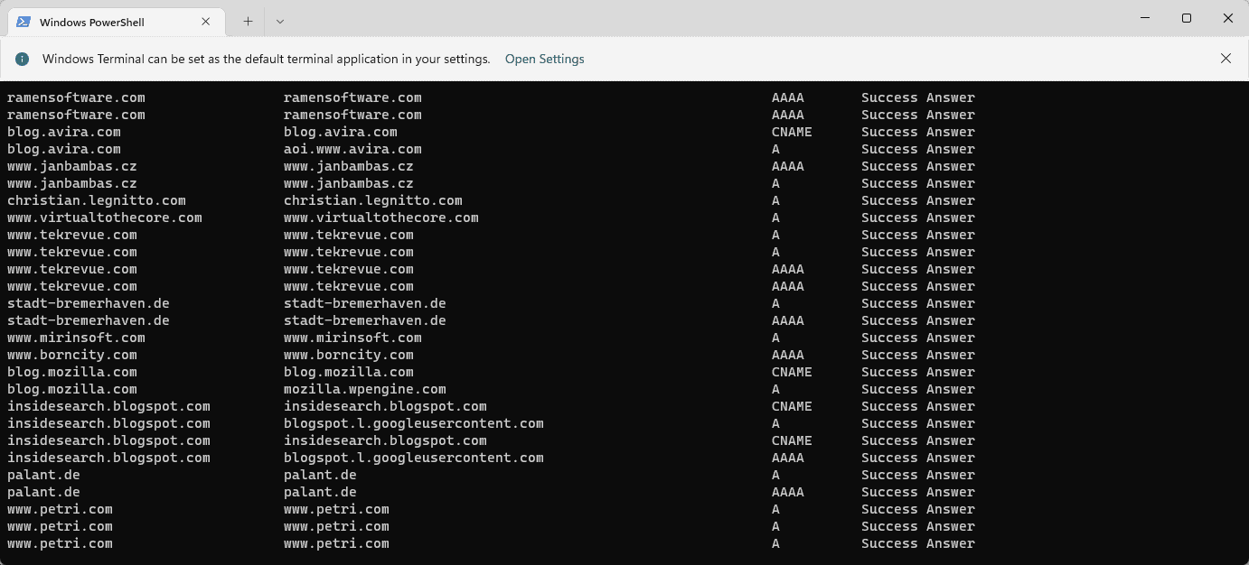 如何在 Windows 11上显示所有缓存的 DNS 条目